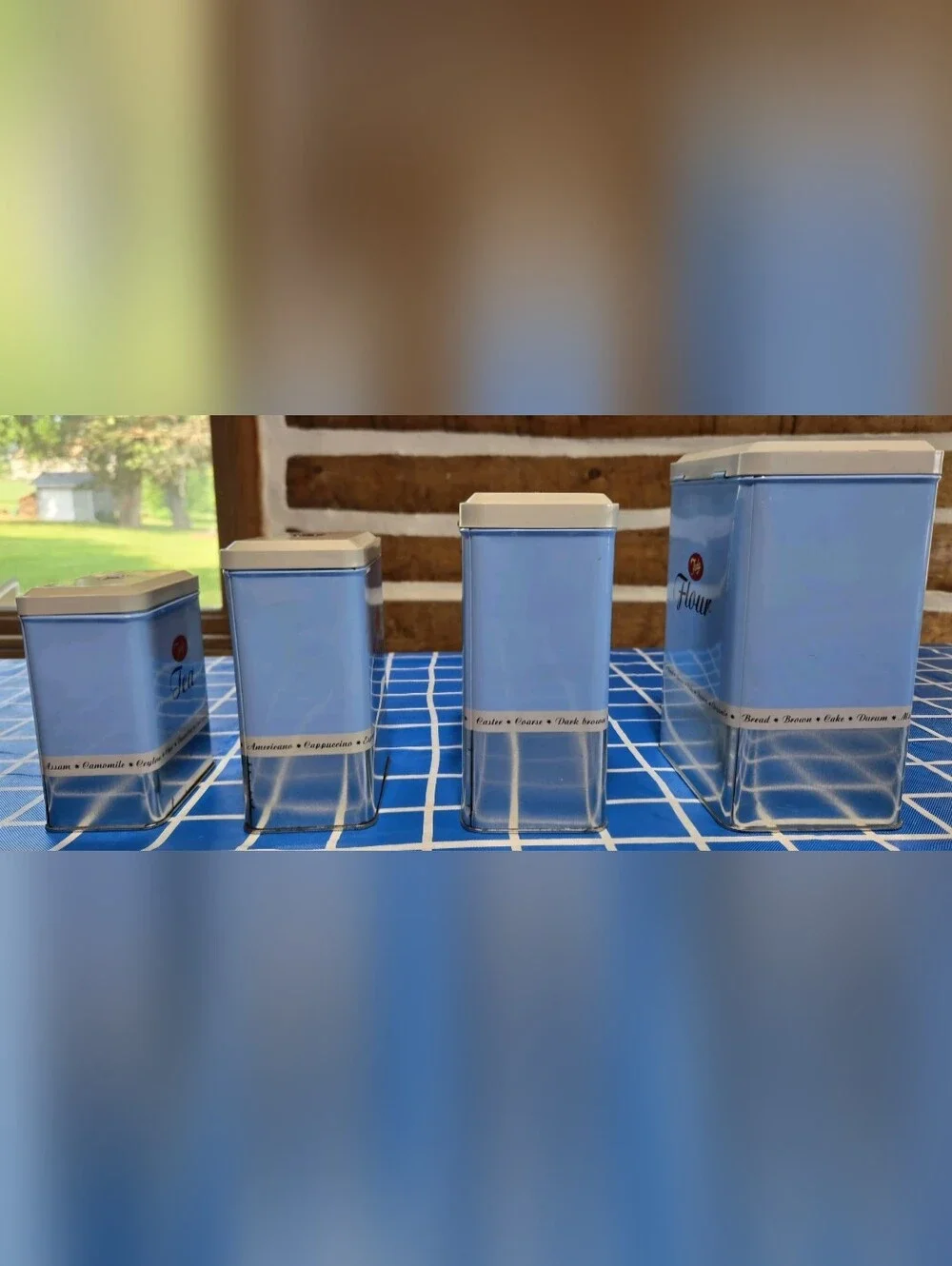 Tala Originals Vintage-Style Blue Tea Sugar Flour Coffee Canister Set